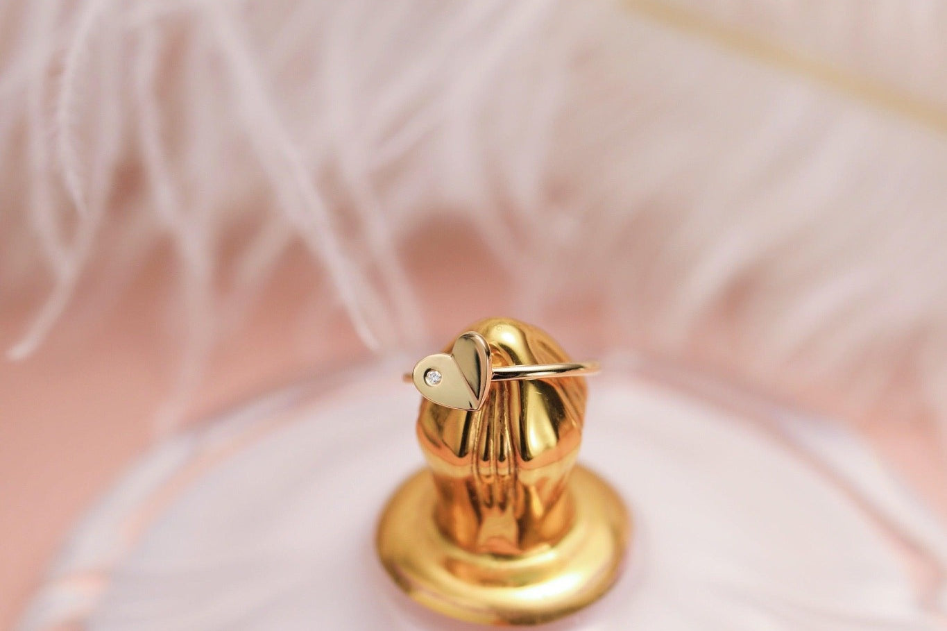 18K Gold Heart Ring