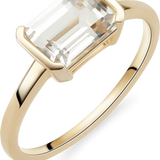 14K Gold Clear Topaz Stackable Ring