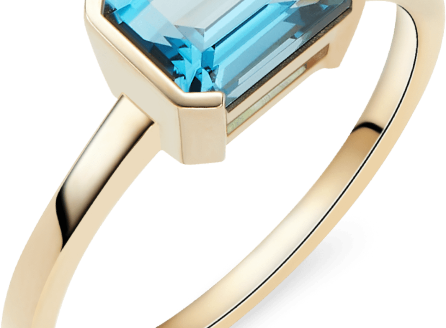 14K Gold Blue Topaz Stackable Ring