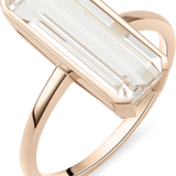 14K Gold Clear Topaz Ring