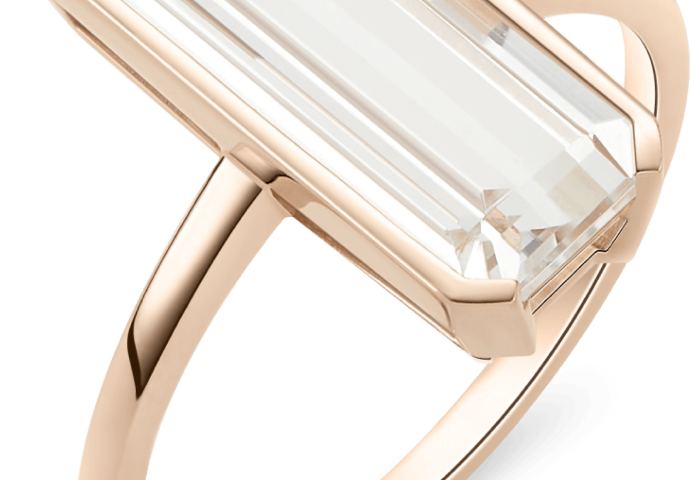 14K Gold Clear Topaz Ring