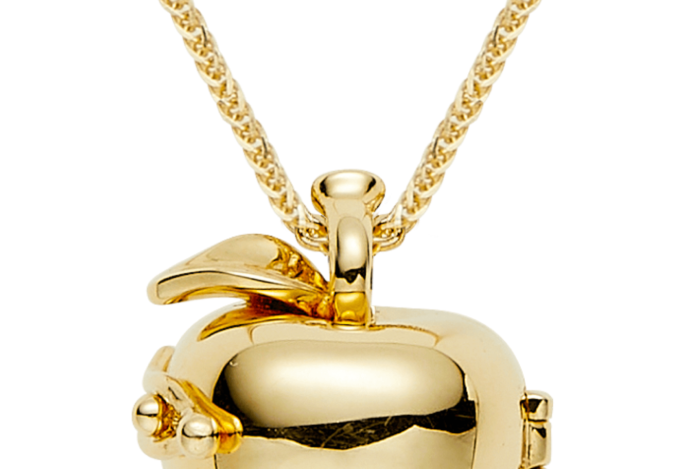 18K Gold Apple Locket Necklace