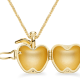 18K Gold Locket Apple Necklace