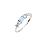 9K White Gold Aquamarine Ring