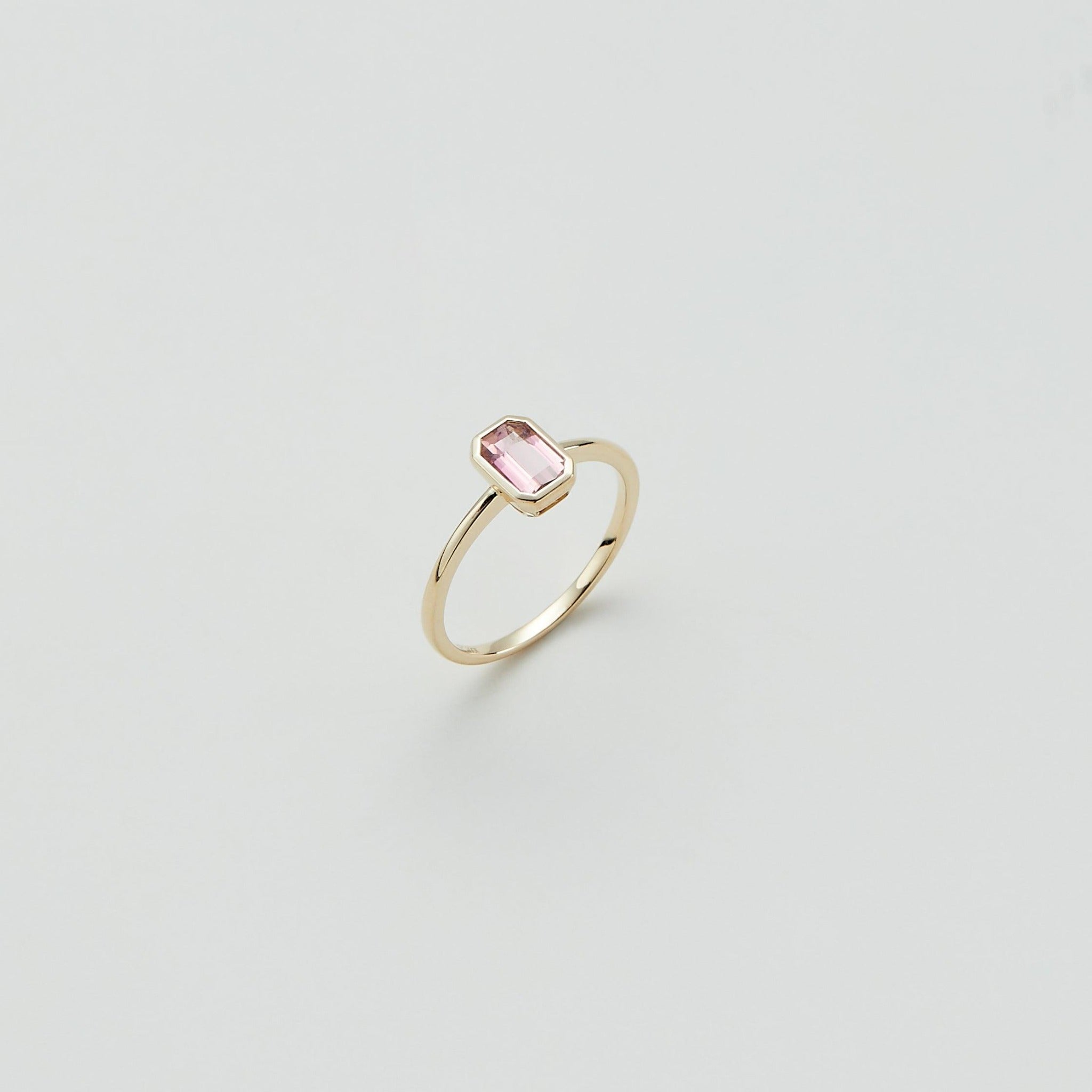 14K Gold Tourmaline Stackable Ring