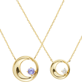 18K Gold Diamond Spinel Luna Necklace