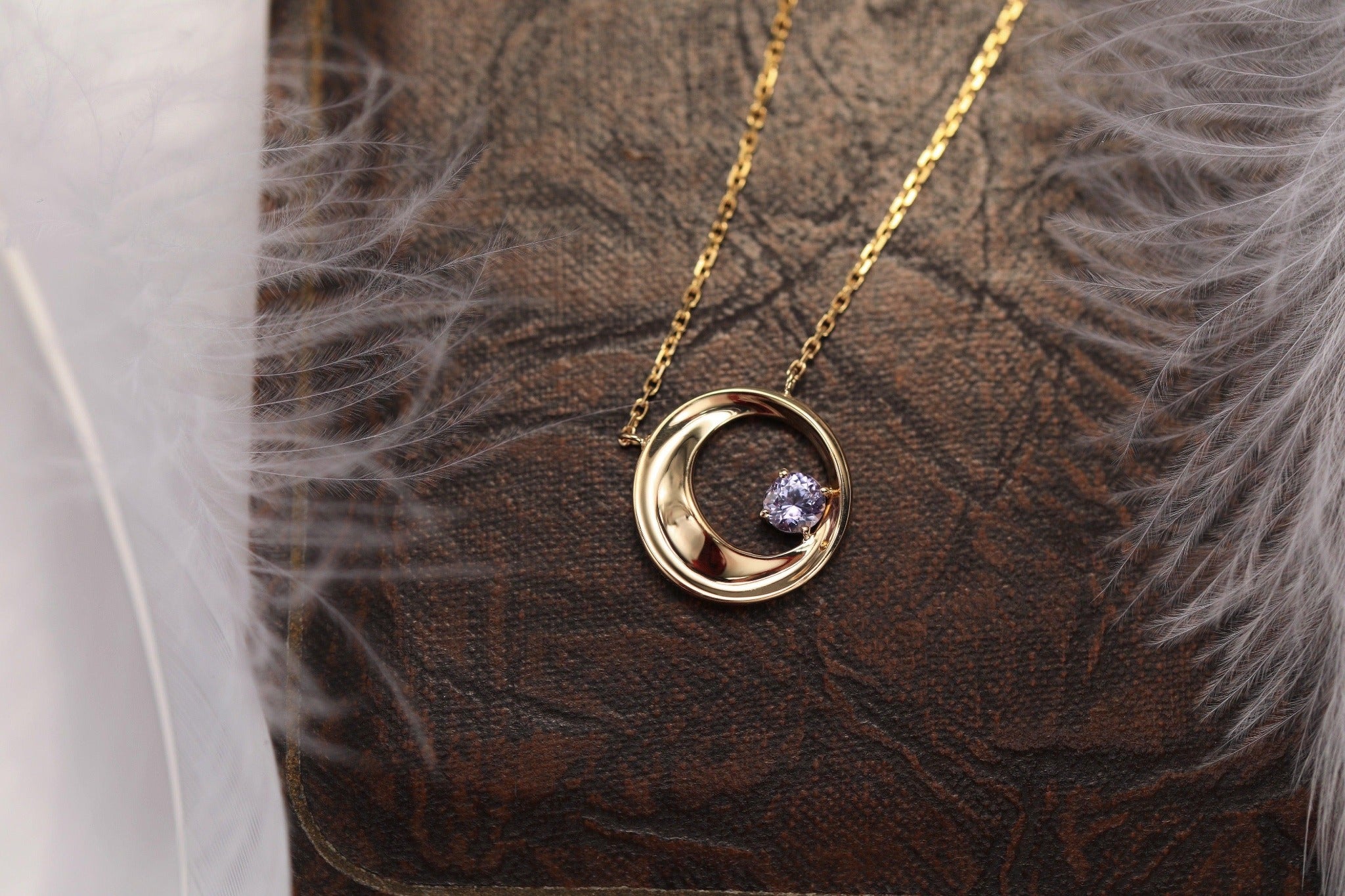 18K Gold Spinel Luna Necklace